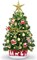 24 Inch Mini Tabletop Christmas Tree with Timer 30 LEDs & 34 Ornaments (Green Red Gold)